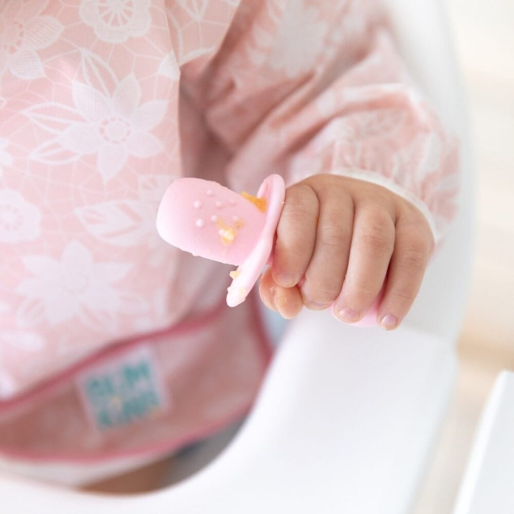 ช้อนส้อมซิลิโคนสำหรับเด็ก  4m+ Bumkins Chewtensils Marble		 		 		